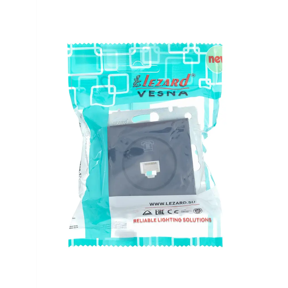 Телефонная розетка Lezard Vesna графит для скрытого монтажа 87103760 STLM-1572131 - Вид №5