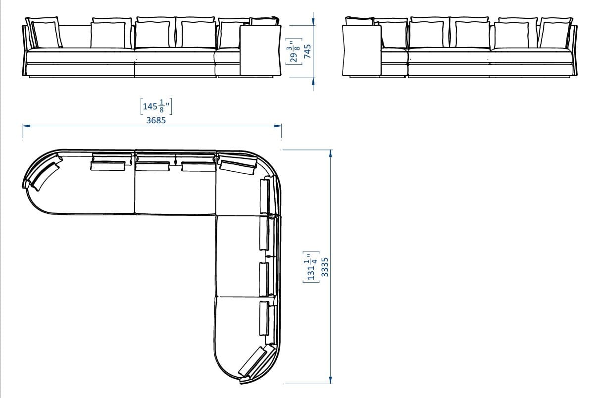 Модульный тканевый диван Casa Magna Essence ARCH-00027186 - Вид №8