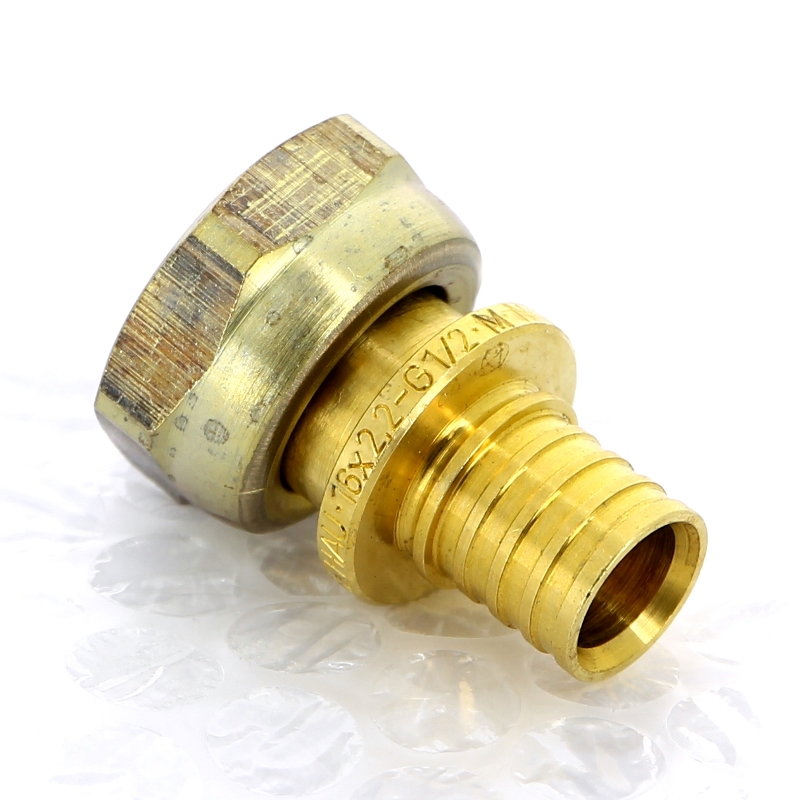 Муфта надвижная В с накидной гайкой латунная REHAU 16х1/2" 139551 - Вид №1