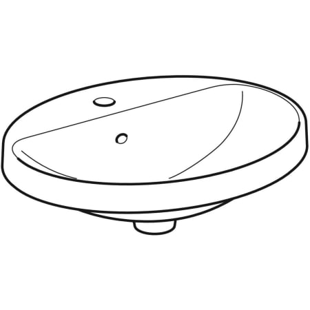 500.714.01.2 Встраиваемая раковина Geberit VariForm овальной формы, с полкой для отверстия под смеситель Geberit  - Вид №10