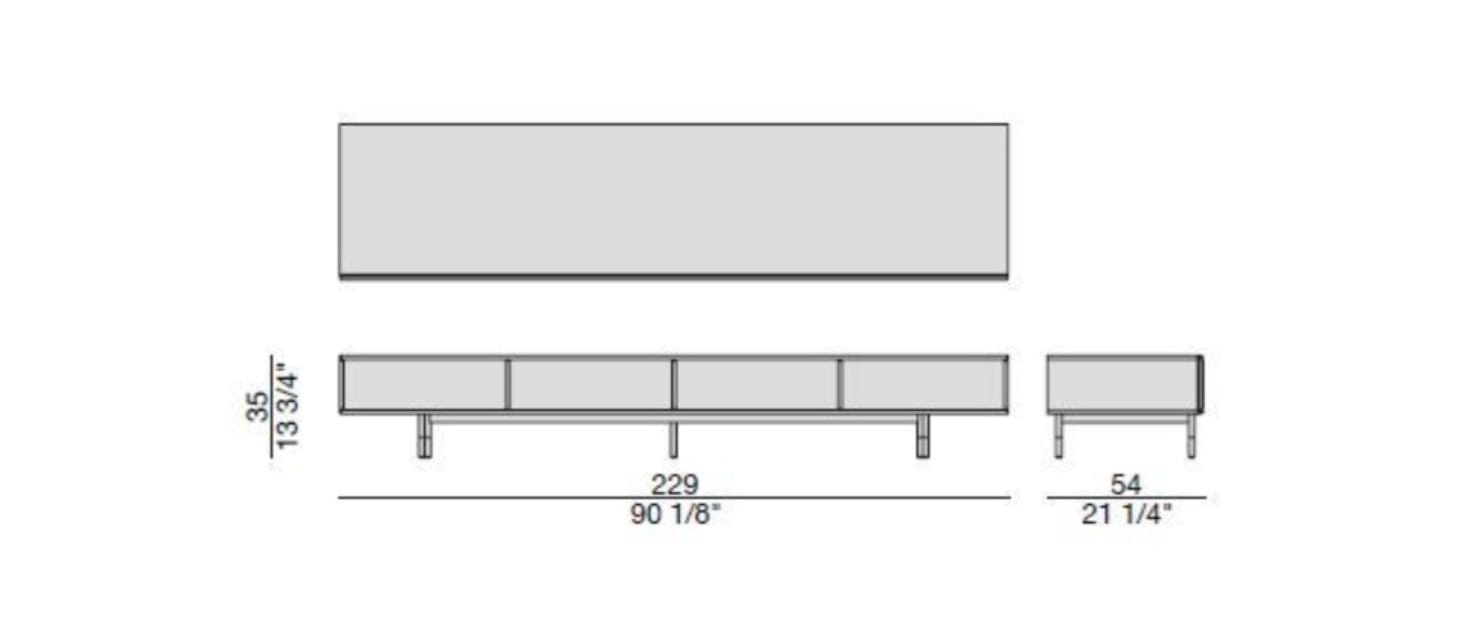 Низкий шкаф для телевизора из грецкого ореха с ящиками Porada Soul ARCH-00116542 - Вид №3