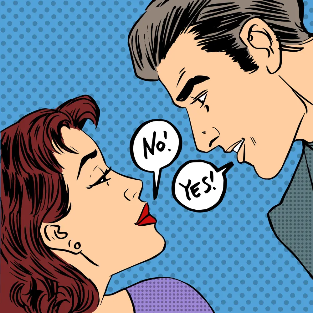 Картина на холсте «Пара No Yes» 30х30 см 17983138 STLM-2088068 Santreyd 
