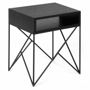 Прикроватная тумбочка дизайнерская черная Prince black INTELLIGENT DESIGN  260844 Черный