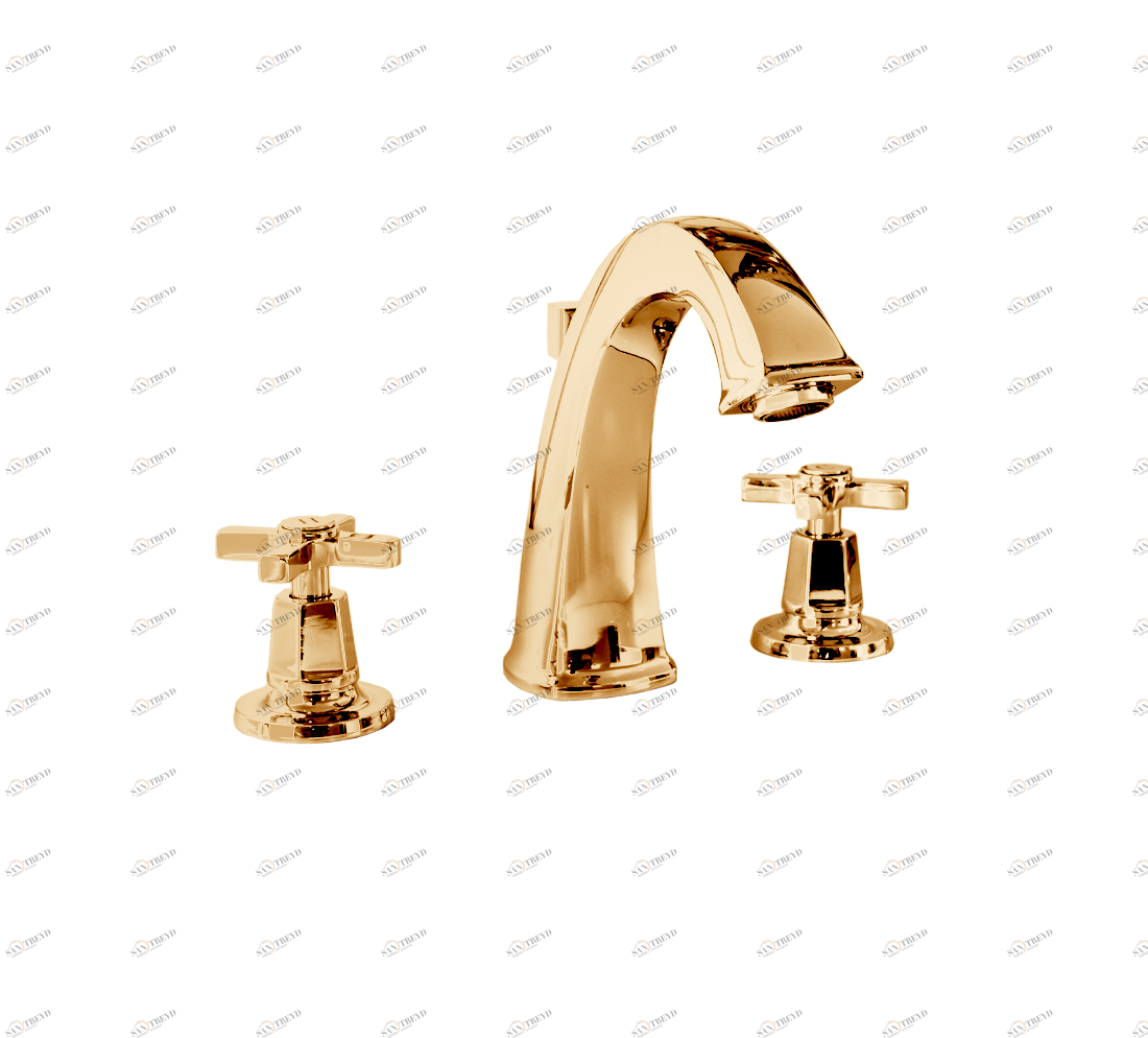 Gentry Home Смеситель для раковины на 3 отверстия Chopin Metal Темное золото GH100228 
