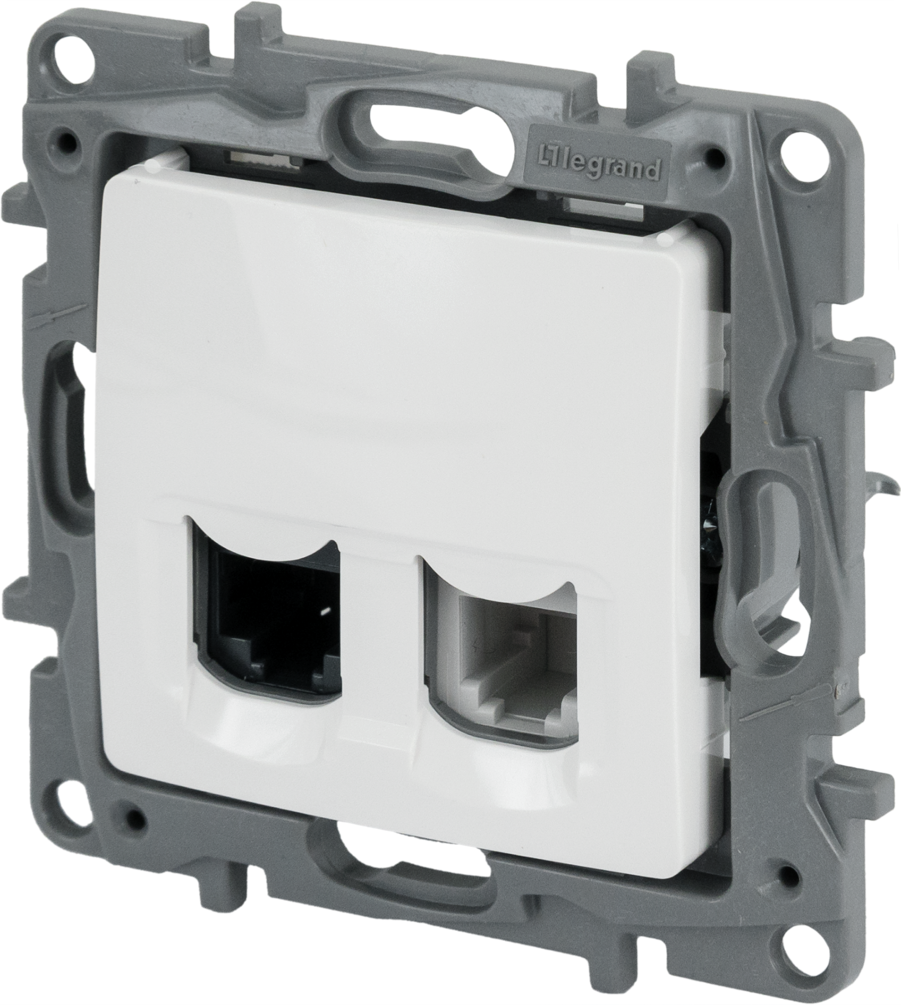 Розетка Legrand Etika для телефона и компьютера с подключением RJ11/RJ45 82496523 STLM-0028708 - Вид №1