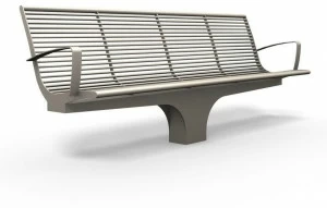 BENKERT BANKE Скамья из нержавеющей стали с подлокотниками Siardo