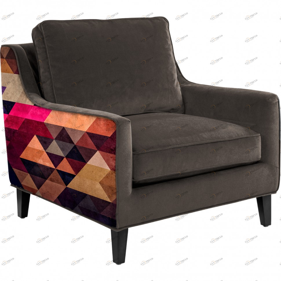 Кресло Triangle by James Soares коричневое ICON DESIGNE ДИЗАЙНЕРСКИЕ 178005 Серый 