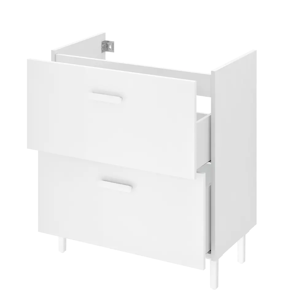Тумба под раковину Sensea Easy 70 см напольная с двумя ящиками цвет белый STLM-2126855 - Вид №2