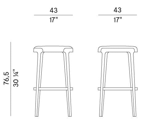 Высокий кожаный мягкий стул с подставкой для ног Potocco ARCH-00020999