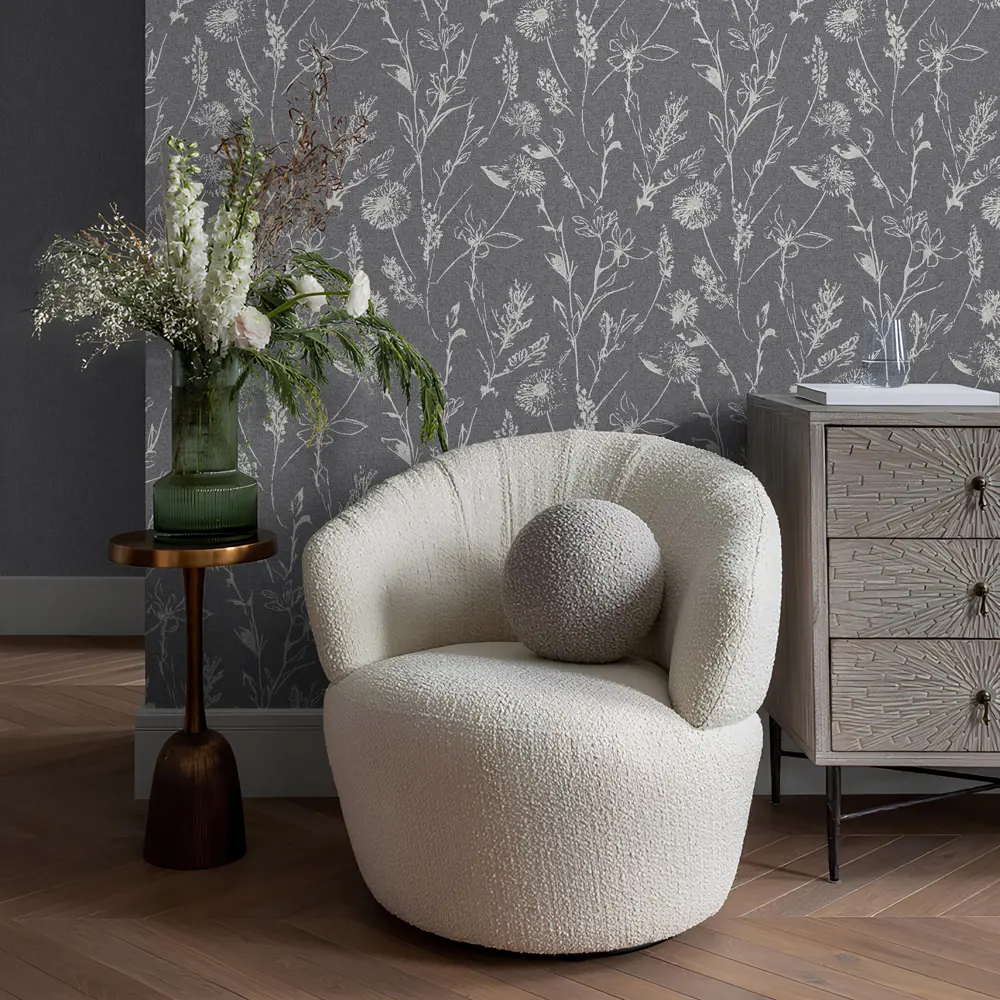Обои флизелиновые Erismann Flora серые 1.06 м ЭР60927-06 89426166 STLM-2134149 - Вид №5