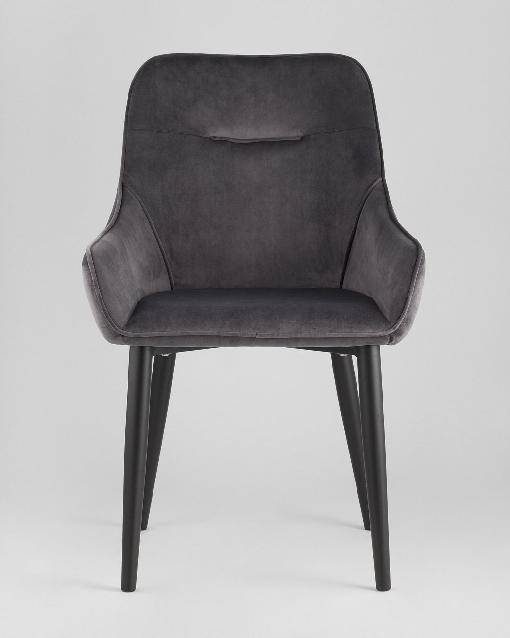 Стул с подлокотниками мягкий серый с черными металлическими ножками "Диана" STOOL GROUP ДИЗАЙНЕРСКИЕ 00-3881951 Серый  - Вид №1