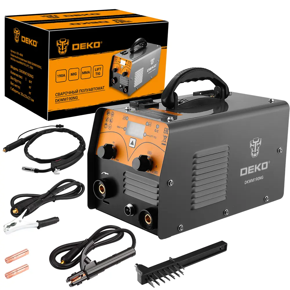 Сварочный полуавтомат инверторный Deko DKWM190NG, 190 А, до 1 мм 89451208 STLM-2041382  - Вид №1
