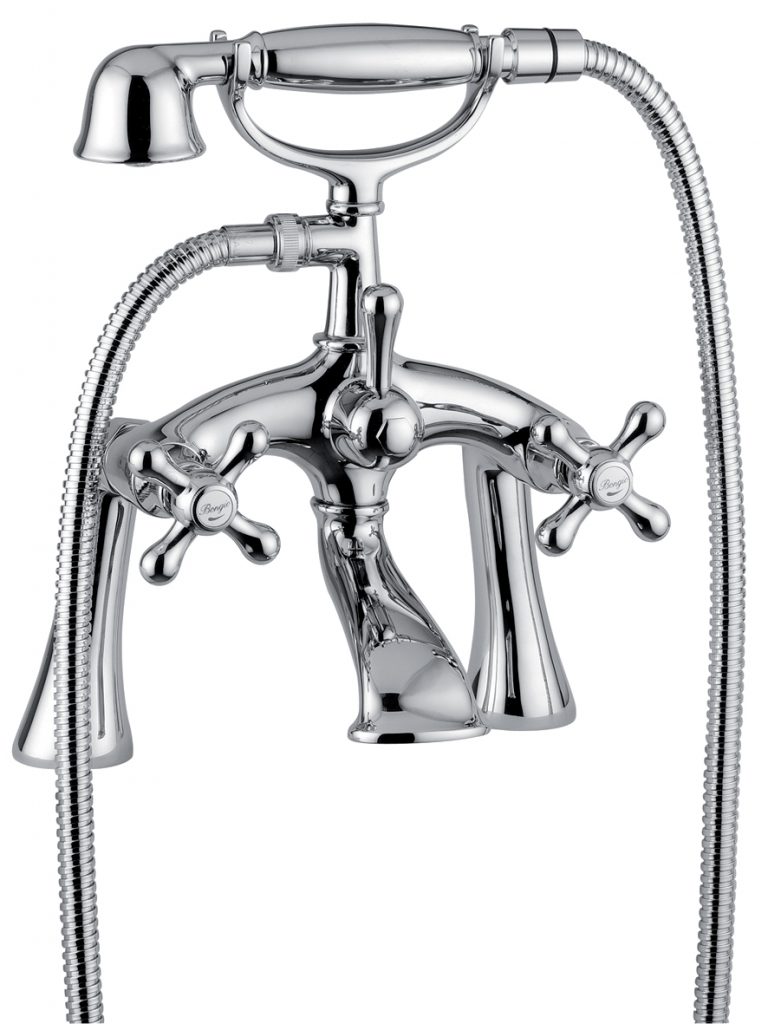 15527 Внешний смеситель для ванны и душа на стойке, соединение с душевым набором. Bongio Axel