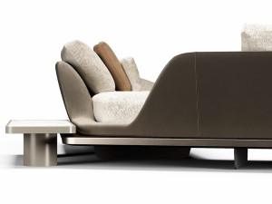 Низкий журнальный столик из дерева и стекла