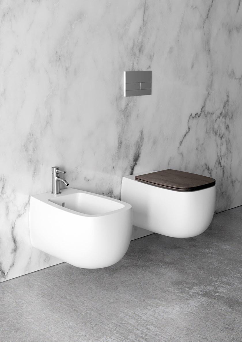 33120101.01 Подвесной унитаз 550х335х450 мм Alice Ceramica Nur безободковый выпуск в стену Белый глянцевый - Вид №5