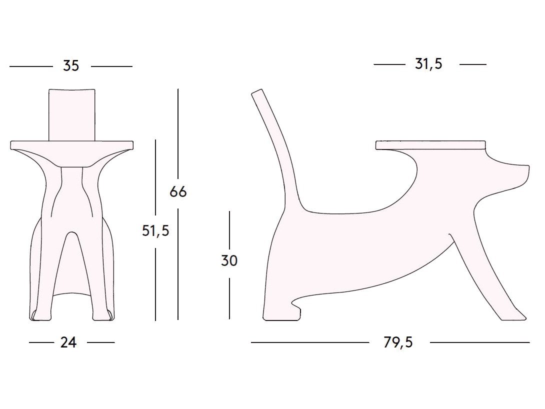 Magis Le Chien Savant MT830 GI Детский стул / детский стол из полиэтилена. Цвет: Желтый 1569 C  - Вид №3