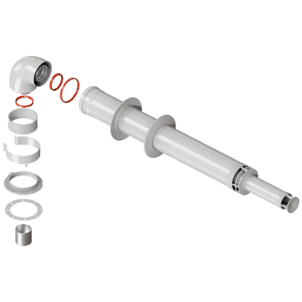 Комплект дымохода Rommer антилёд универсальный 60/100 - 1220мм RCA-6010-251220 89345575 STLM-2107978 Отсутствует