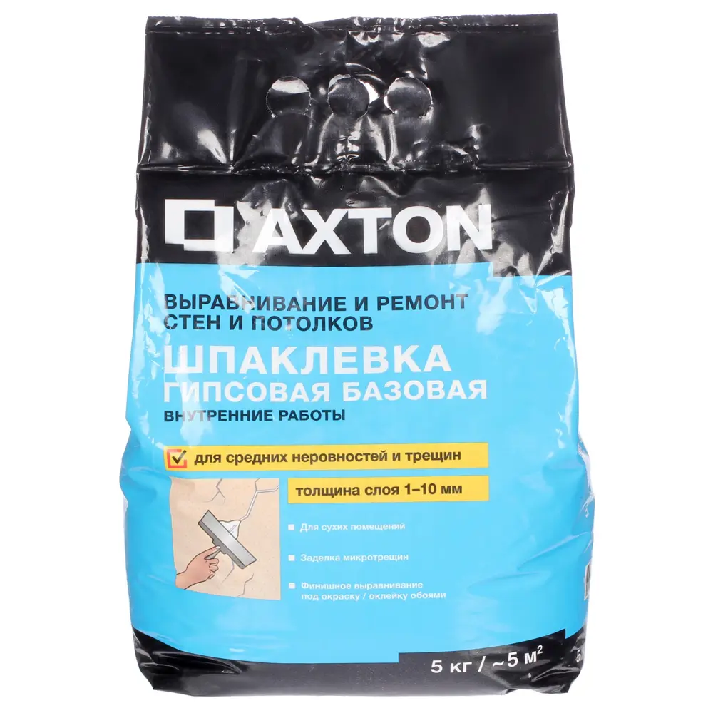 Гипсовая шпаклевка Axton для внутренней отделки 5 кг 81946331 STLM-0014399