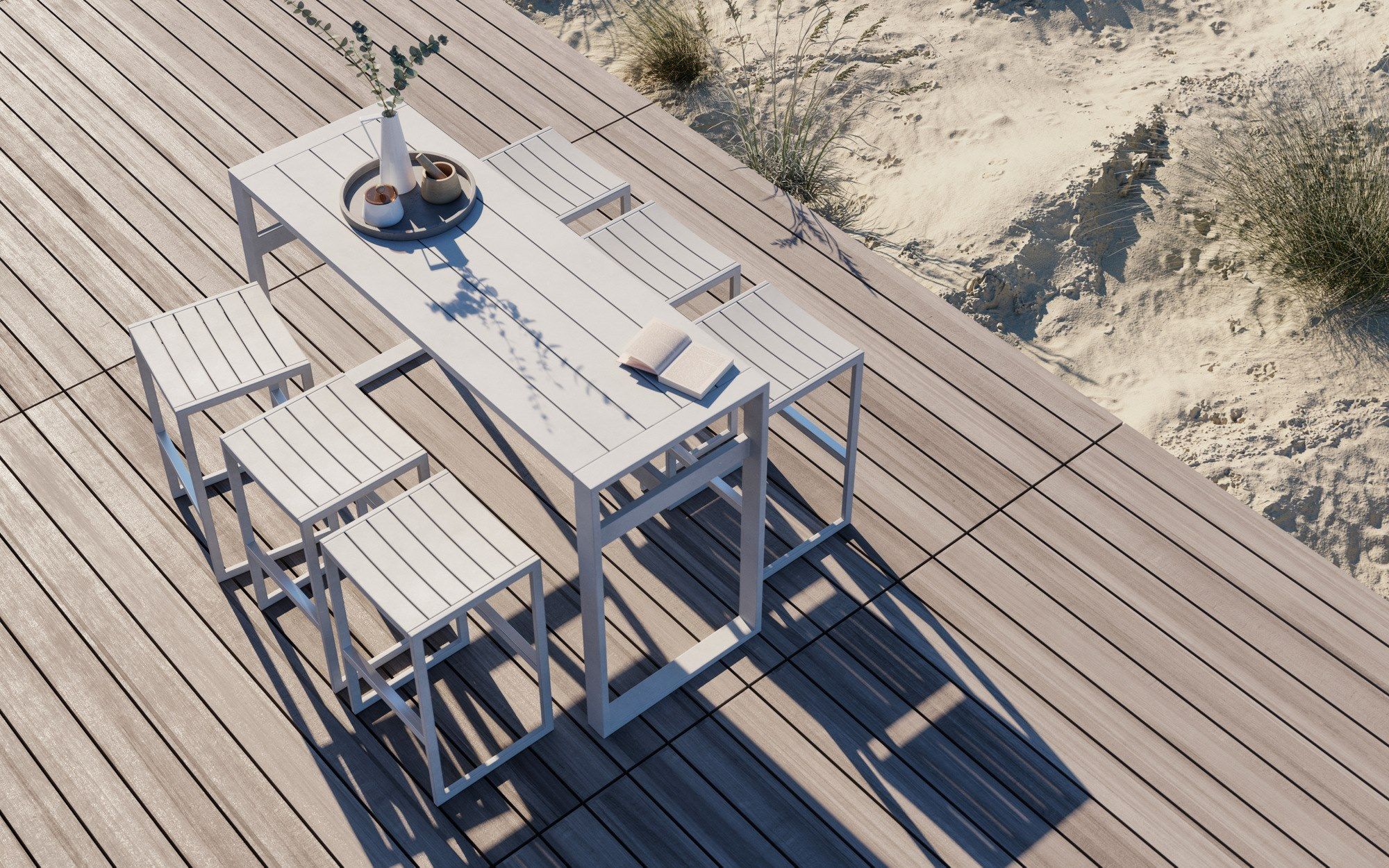 Алюминиевый высокий стул с порошковым покрытием с подставкой для ног Case Eos ARCH-00093146 - Вид №7