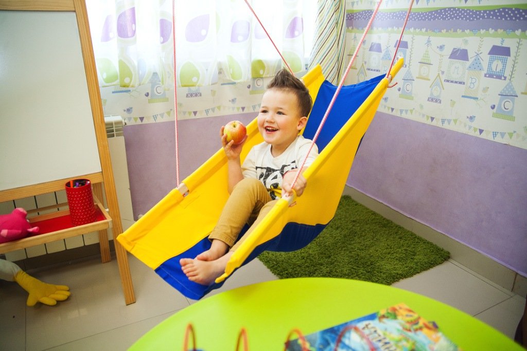 Гамак детский эргономичный желто-синий ПОКАЧАЙКА  326716 Желтый;синий Santreyd  - Вид №1