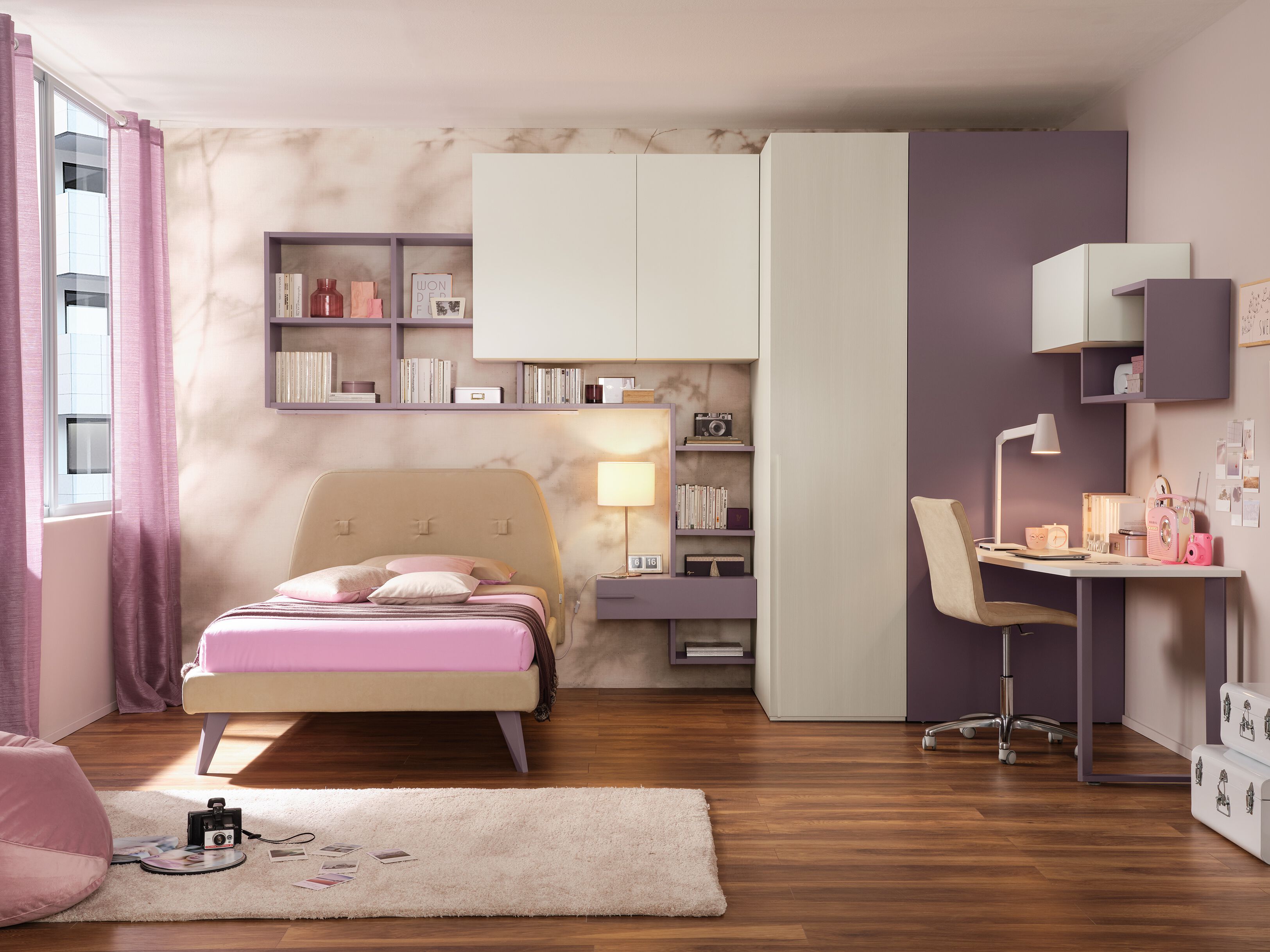 Спальня с гардеробной и мягкой кроватью Moretti Compact YC320 ARCH-00006689