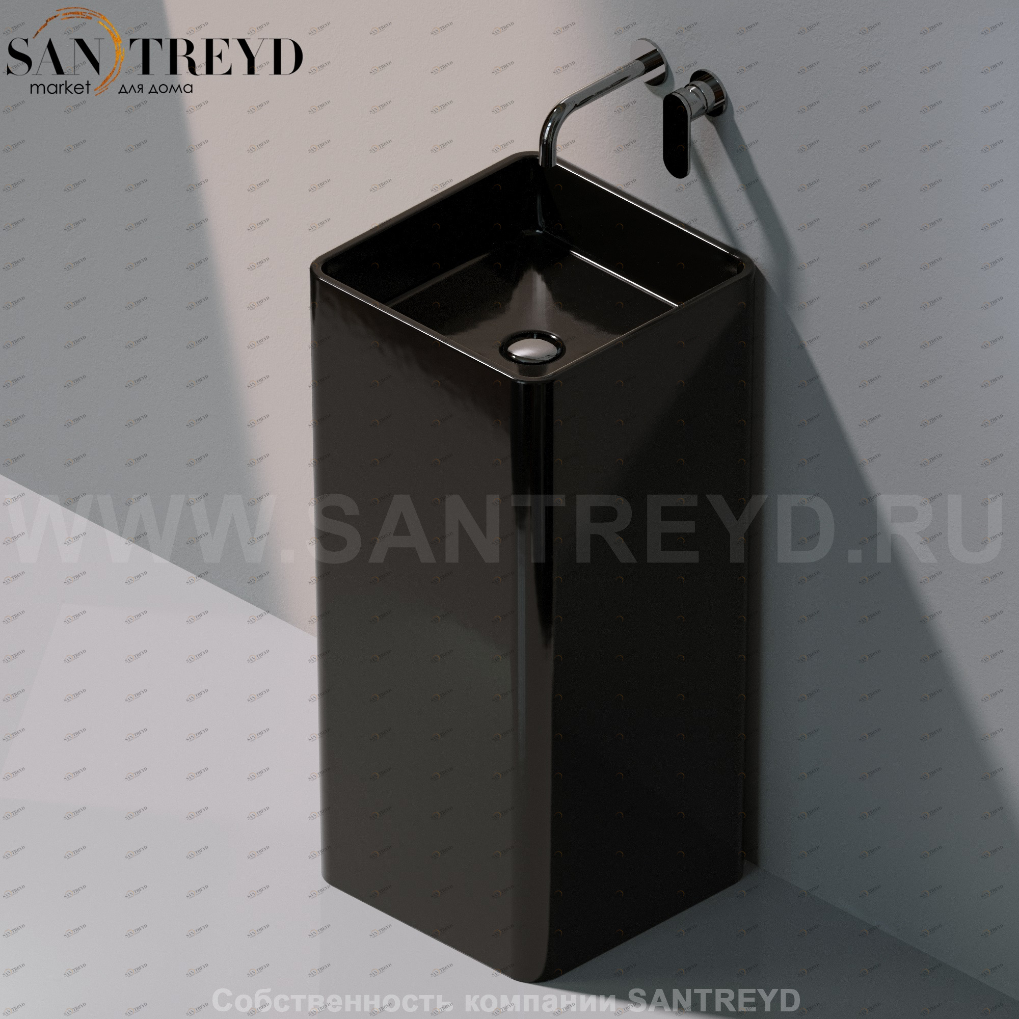 MW40P9017 Напольная раковина стоящая квадратная Ceramica Flaminia Mono