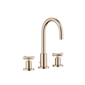 TARA Смеситель для раковины на три отверстия с донным клапаном - Brushed Champagne (22-каратное золото) 20710892-46