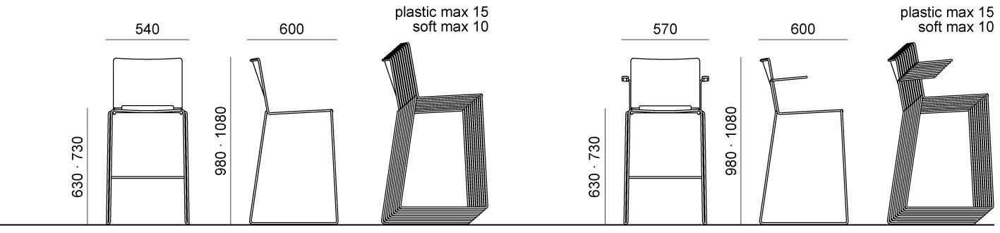 Diemmebi Табурет полипропиленовый с подлокотниками со спинкой Lafilò sun-id-1418153 - Вид №3