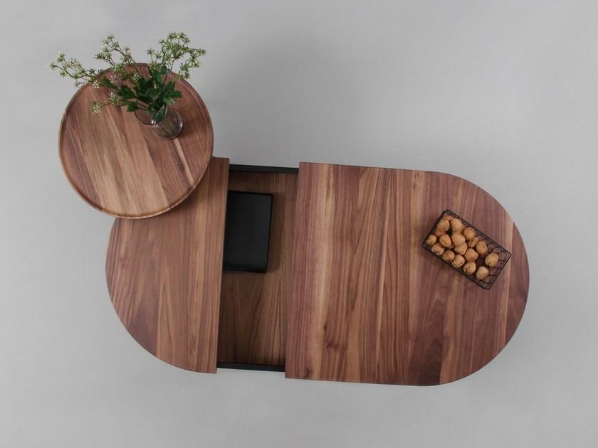 Woodendot Овальный журнальный столик из орехового дерева с вещевым ящиком для гостиной sun-id-1499238 - Вид №3