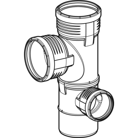 GEBERIT 390.562.14.1 Крестовина двухплоскостная комбинированная Geberit Silent-PP 87,5°, правая  - Вид №1
