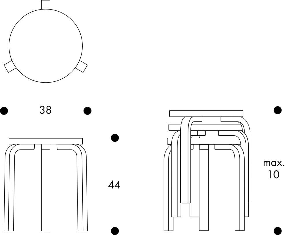 Штабелируемый стул из березы Artek STOOL 60 CELEBRATION ARCH-00111010 - Вид №10