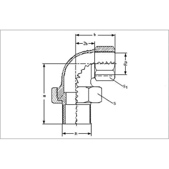 1309838 SANHA 3098 PURAFIT угловой сгон BP-HP, самоуплотняющийся 3/8 мм  - Вид №1