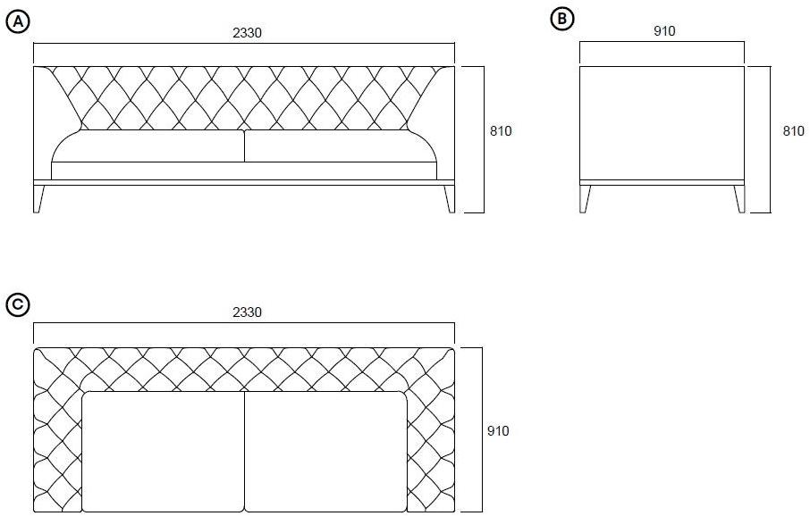 Enza Home 3-х местный тканевый диван Alessa sun-id-1418903 - Вид №9
