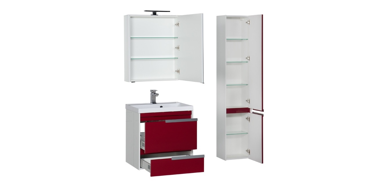 Комплект мебели Aquanet Тиволи 70 бордо 00180564 - Вид №2