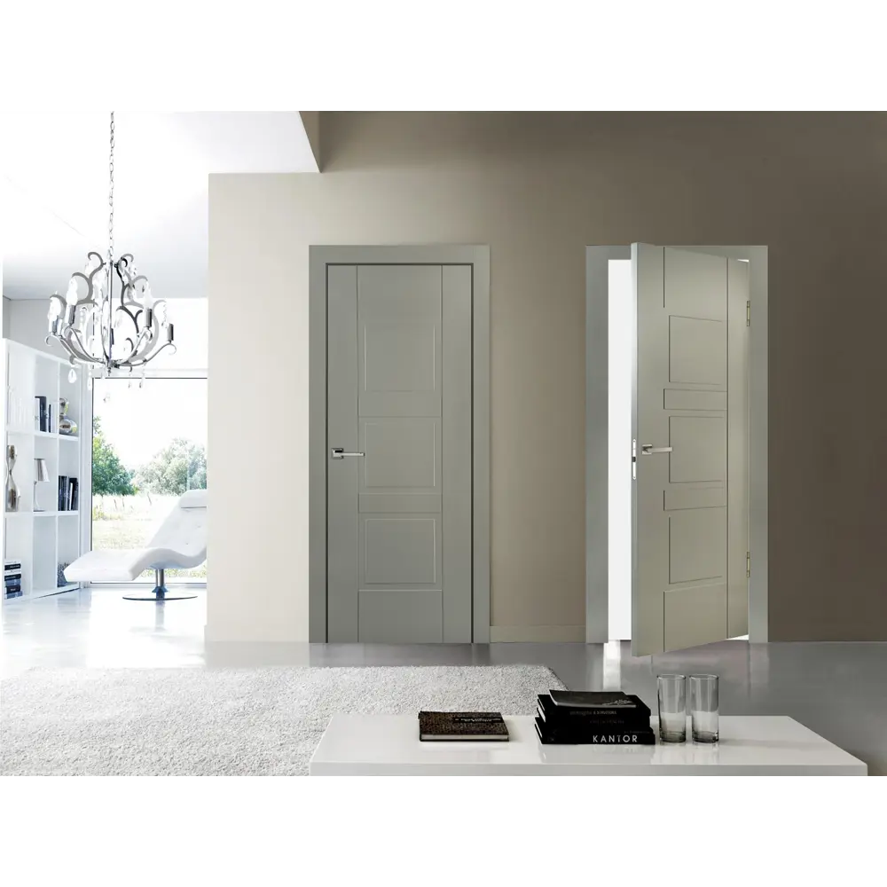 Дверь межкомнатная Этна глухая эмаль цвет грей 200x90 см (с замком) ПРИНЦИП STLM-2196493 - Вид №5