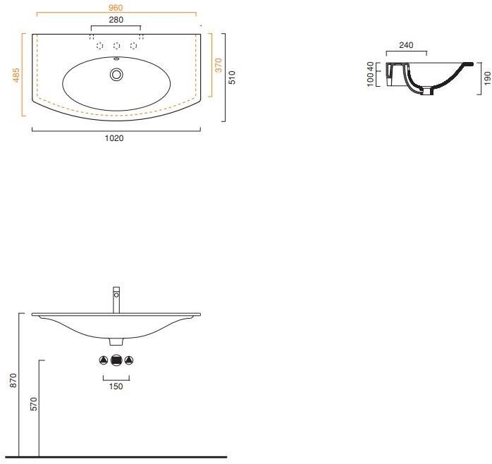 Подвесная раковина настенная овальная CERAMICA CATALANO Velis белая sun-id-1486485 - Вид №4