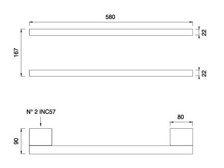 Настенный двойной электрический полотенцесушитель из нержавеющей стали CEADESIGN SIXTY-аксессуары ARCH-00064647 - Вид №2
