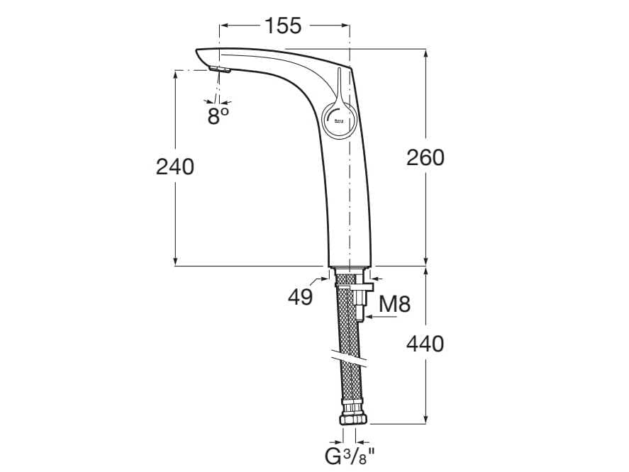 Смеситель для раковины из латуни без слива Roca Insignia ARCH-00044674 - Вид №3