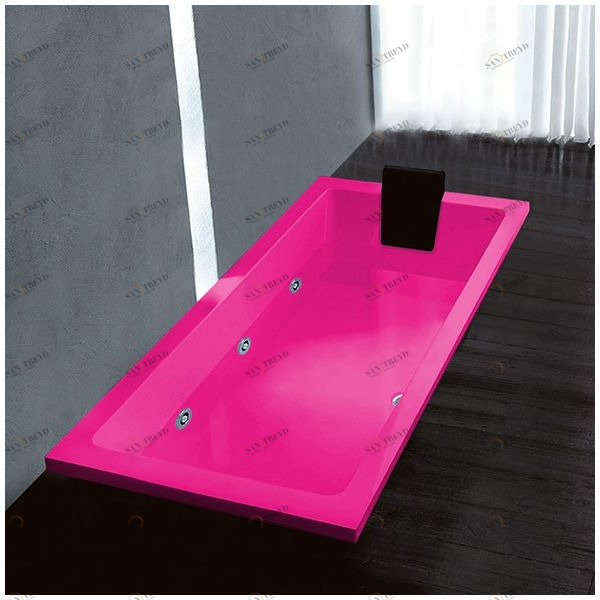 Ванна Gruppo treesse Quadra 170 V072B-DX-R розовая с гидромассажем и дезинфекцией прямоугольная встроенная правая STXV072BDXR