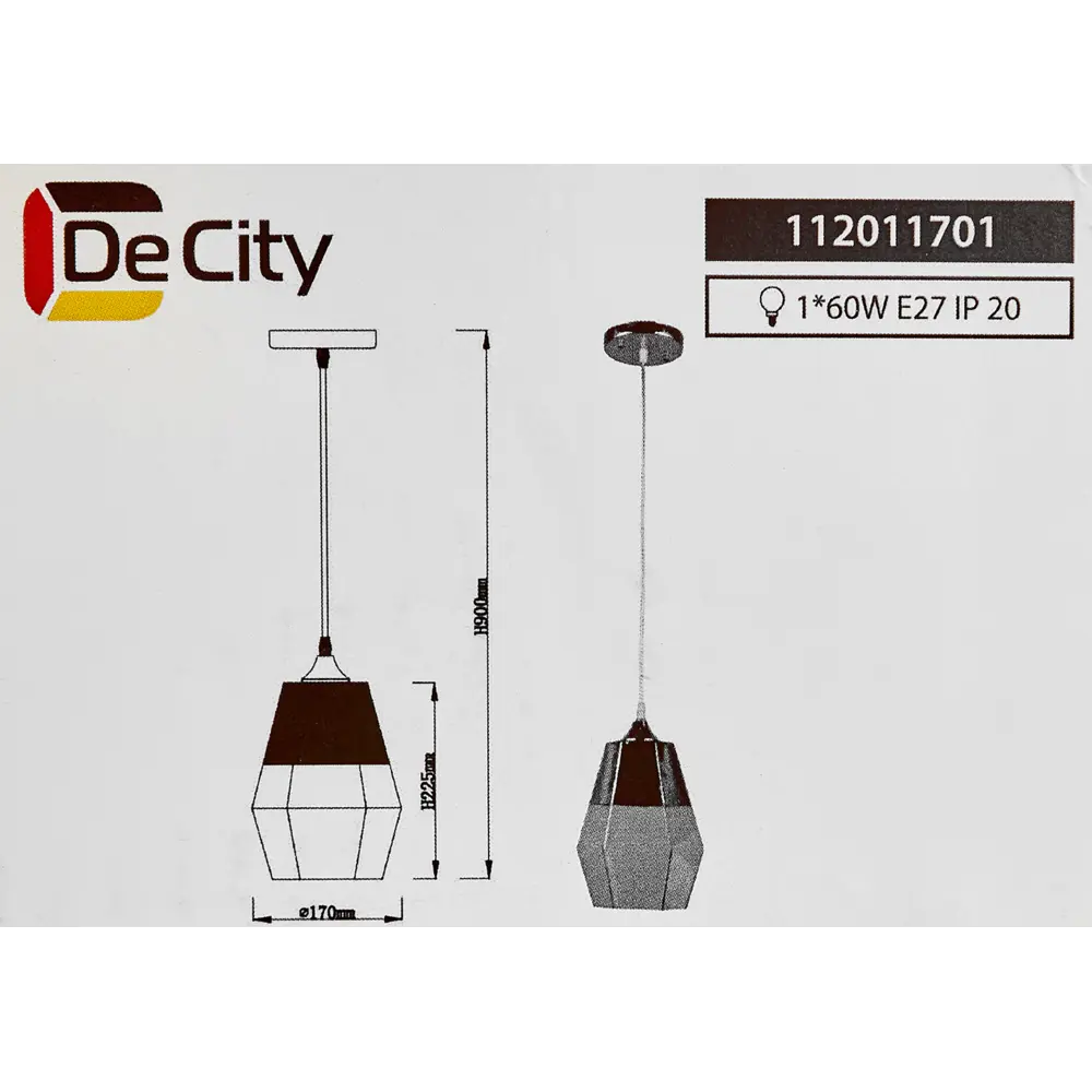 Светильник подвесной De City Соло 40 Вт E27 220 В цвет хром/золотистый STLM-2109188 - Вид №10