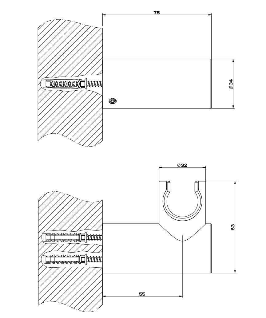Поворотный держатель для душа из хромированной латуни Gessi гравированный ARCH-00129213 - Вид №2