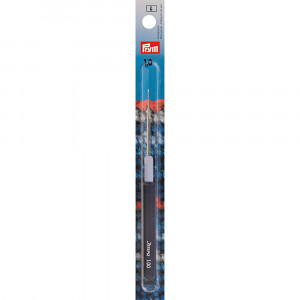 175323 Для вязания Крючок IMRA для тонкой пряжи сталь d 1.0 мм в блистере с цв. пласт. ручкой и колпачком PRYM