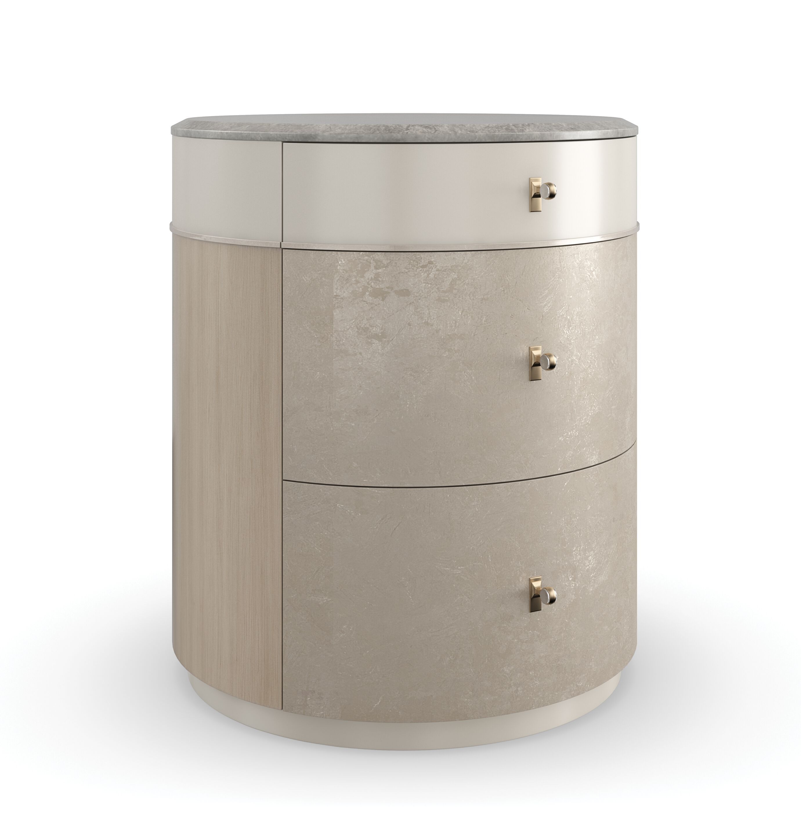 Круглая мраморная тумбочка с ящиками Caracole HANG AROUND ARCH-00101797 - Вид №2