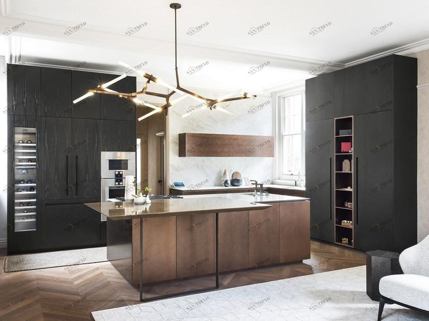 TM Italia Cucine Кухня на заказ с островом без ручек sun-id-1425192