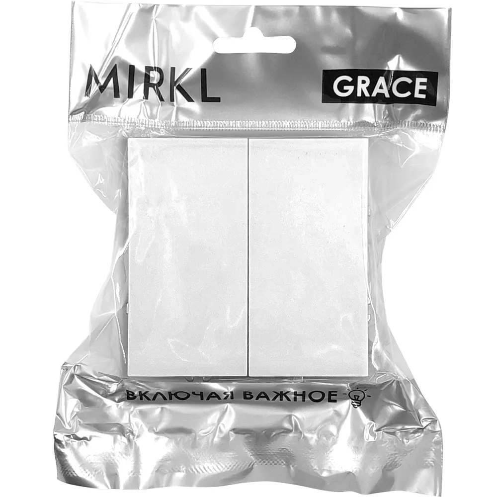 Встраиваемый переключатель Mirkl Grace 2-клавишный белый 89393868 STLM-1458655 - Вид №4