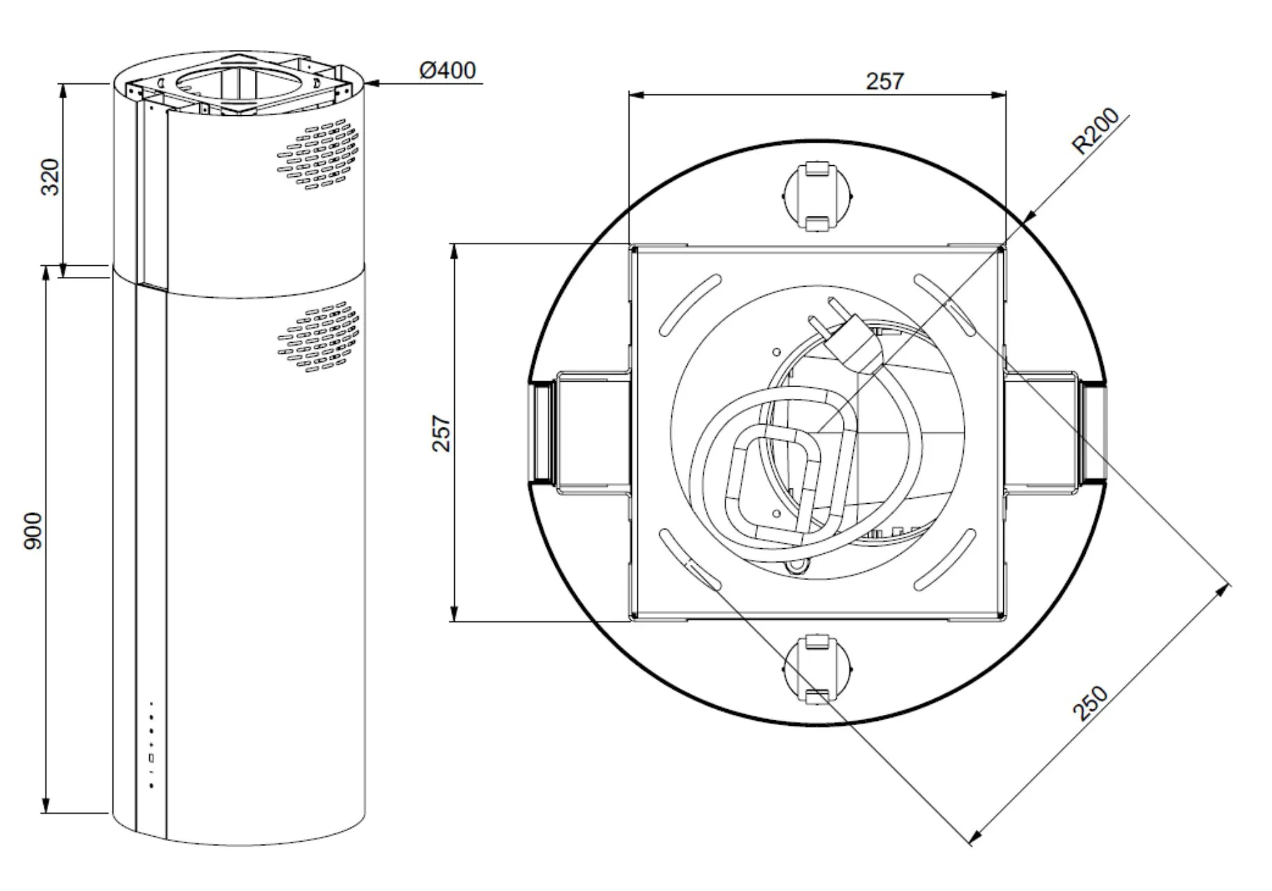 9243931 Вытяжка островная Meferi TUBE40WH ISLA POWER белый/белый STDN-0035429 - Вид №14