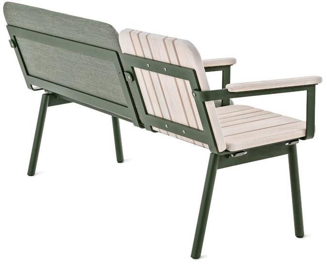 Nola Industrier Скамья из стали и дерева со спинкой  U20-10  - Вид №3