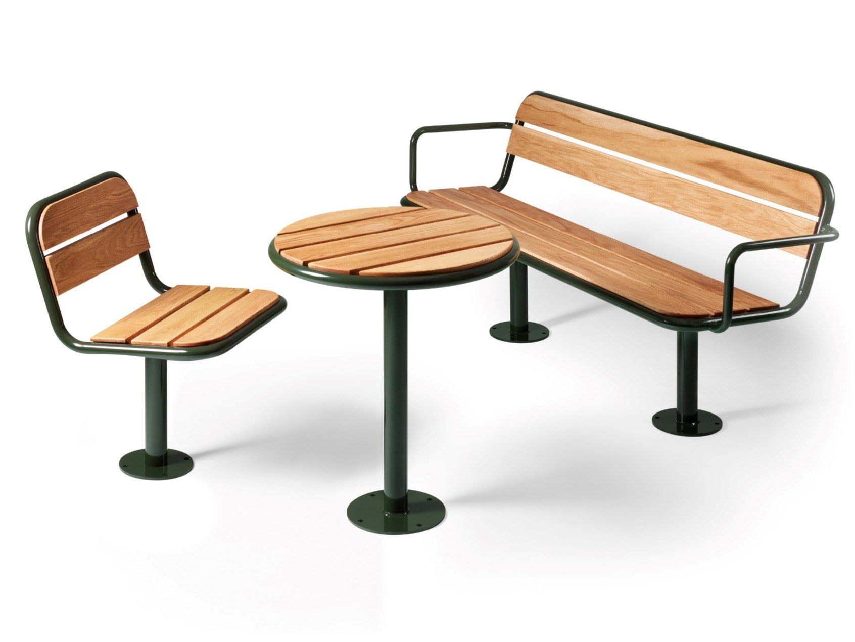 Круглый стол для общественных мест из стали и дерева Nola Industrier Gry ARCH-00030799 - Вид №1