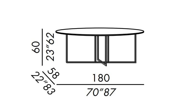 Овальный мраморный консольный стол Meridiani COLE ARCH-00066250 - Вид №3