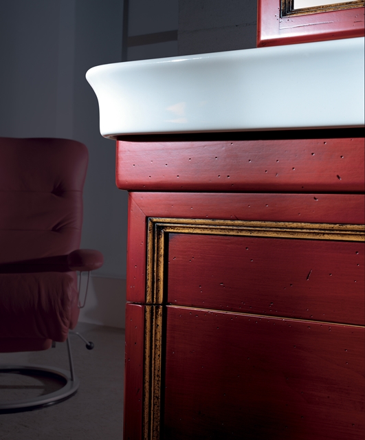 8015 Tifernoit Красно-соломенная лакированная композиция для ванной комнаты Bagno  - Вид №2